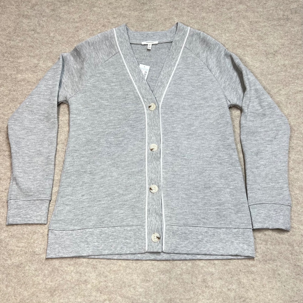 Maurices Womens Gray Button Front Cardi Sweatshirt XS New Academia Collegiate